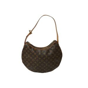 LOUIS VUITTON Monogram Croissant One Shoulder Hobo Bag Brown
